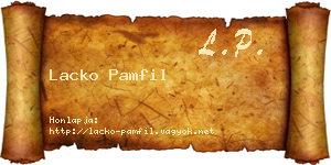 Lacko Pamfil névjegykártya